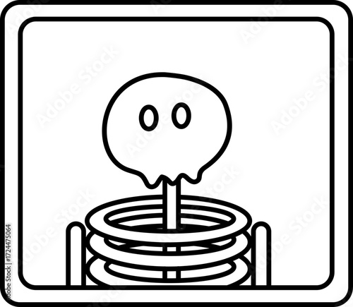 Vector Illustration of a Black and White Icon X-ray. Simple Outline X-ray Coloring Page