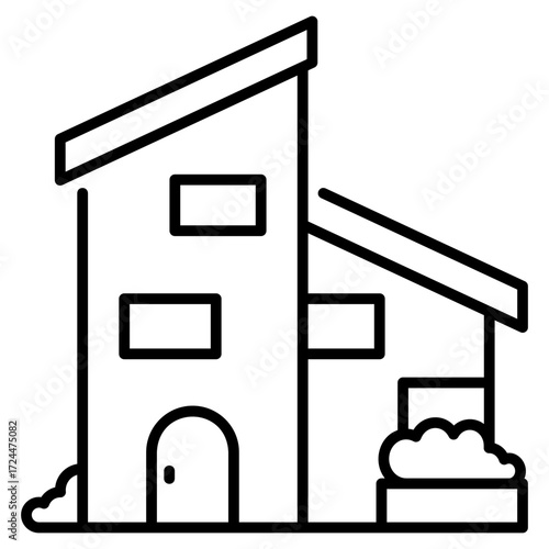 Hostel Building Line Icon