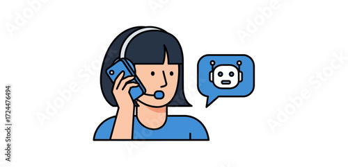 Customer service agent consulting a chatbot on a mobile call providing ai assistance for seamless support and streamlined communication perfect for tech blogs
