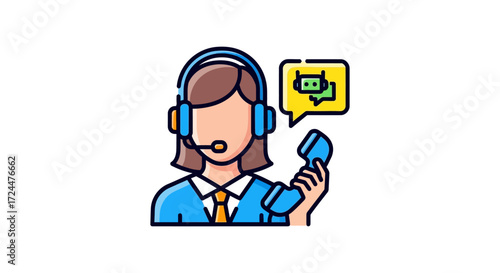Customer support with chatbot holding phone representing ai assistance providing online help ideal for tech support and modern communication.