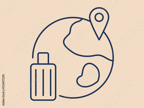Migration icon. Social issues problems icon. Simple vector illustration in modern thin line style. Vector illustration.