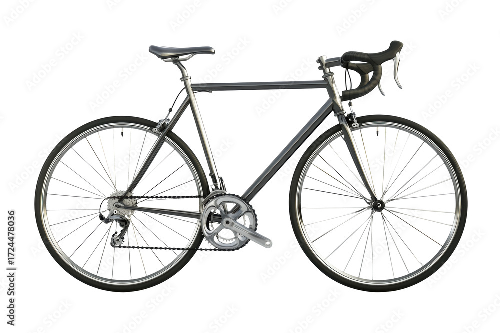 Fototapeta premium Silver road bike with traditional drop bars 