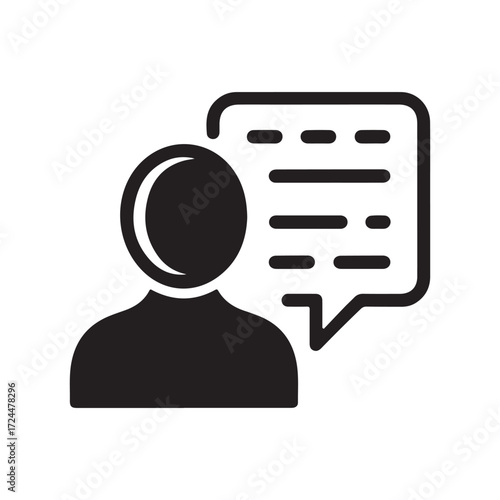 Human Communication Icon – Conversation and Feedback Concept. Vector Illustration