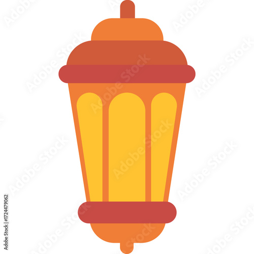 Traditional brown Islamic lantern illustration with classic style, perfect for mosque event design, Ramadan decoration, and Eid Mubarak cards.
