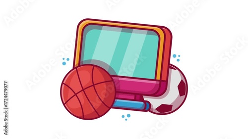 sport streaming on web concept symbol animation on the white screen background 