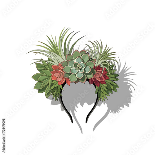 Succulent Headband with Air Plants Stylish Botanical Hair Accessory