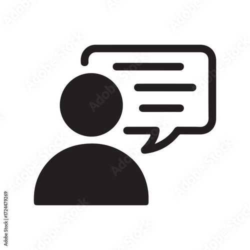 Customer Support and Consultation Icon – Talking Person Vector eps 10