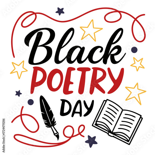 BLACK POETRY DAY vector illustration