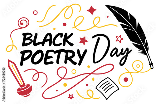 BLACK POETRY DAY vector illustration