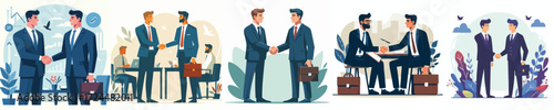 Handshake Business Agreement and Partnership Collaboration Illustration