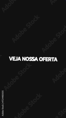 Video with repeating Portuguese text 
