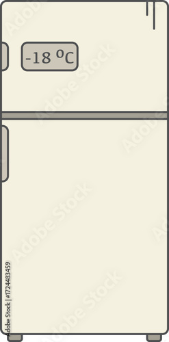 Vector illustration of a freezer or refrigerator