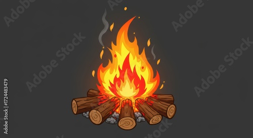 Campfire Flame Illustration