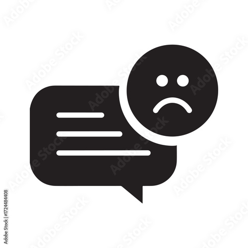 Sad Face with Speech Bubble Feedback Icon
