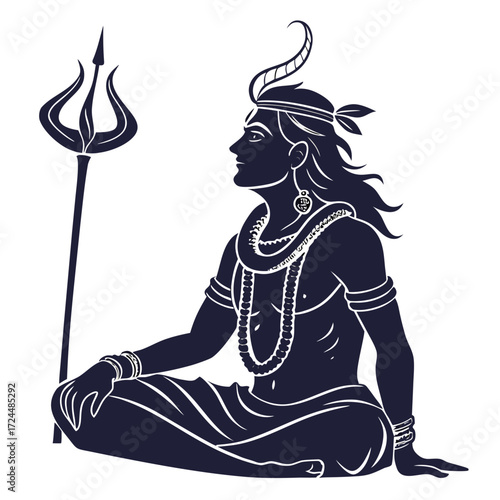 vector illustration of lord shiva