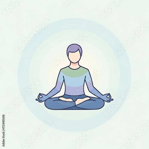 Wallpaper Mural Serene individual practicing mindful meditation in the lotus yoga pose for inner harmony Torontodigital.ca