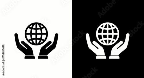 Global Protection: A striking design, showcasing hands cradling the globe, symbolizing the imperative of environmental conservation and the guardianship of our shared planet. 