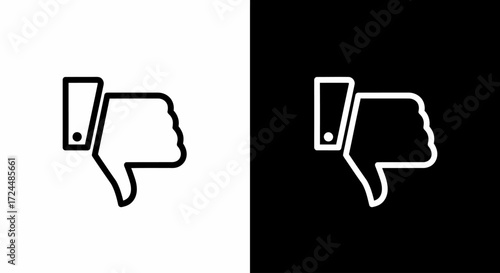 Thumbs Down Icon: a graphic icon of a thumbs-down, showcasing a stark contrast of approval or rejection.