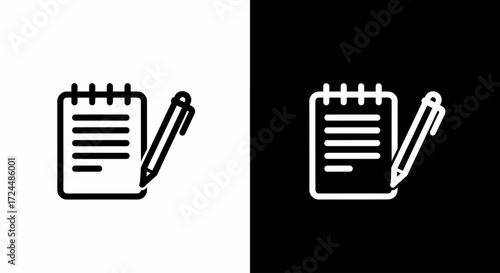 Simple Notes: A minimalist visual of a pen poised over a notepad, conveying the essence of planning, recording, and communication. A simple image, adaptable for digital use.