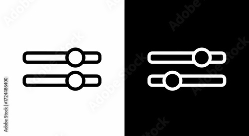 Slider control Icon: A minimalist icon presents two sliders, its design adapts perfectly to various platforms and applications