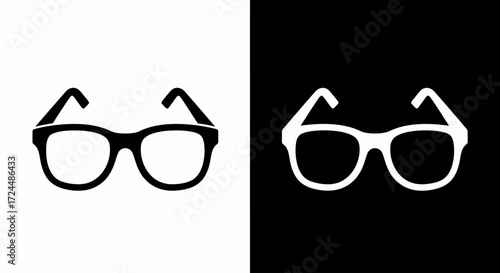 Spectacle Contrast: A pair of spectacles presented in both black and white, demonstrating clarity and focus through visual dichotomy.