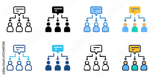 Socialization icon set multiple style collection 
