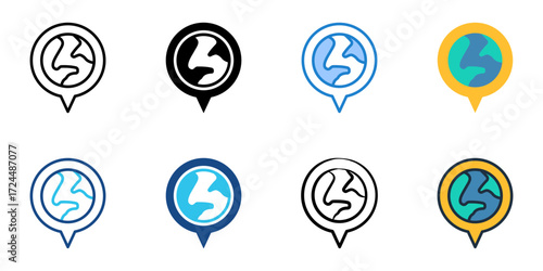 Language icon set multiple style collection 

