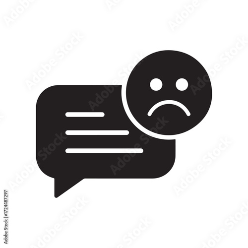 Negative Comment and Unhappy Emotion Symbol