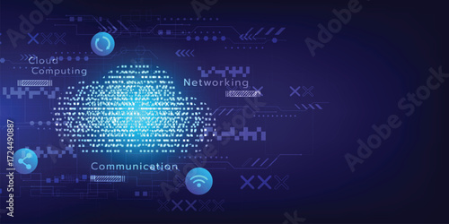 Futuristic Cloud Computing Technology Background
