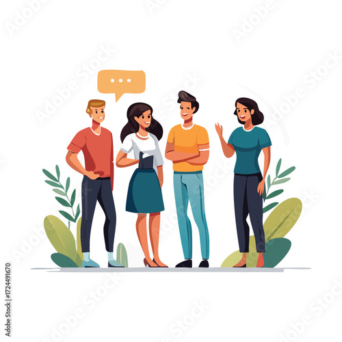 2d vector of adults communicating
