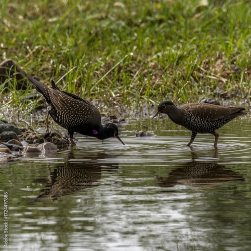 wild duck swimming in a pond