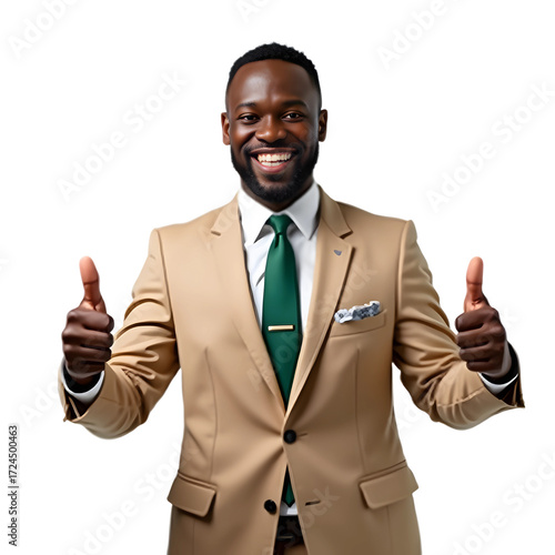 african businessman giving thumbs up pose