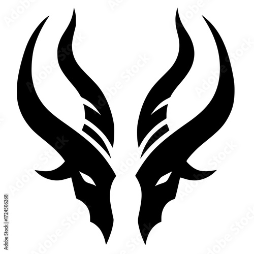 Silhouette of a pair of baphomet horns
