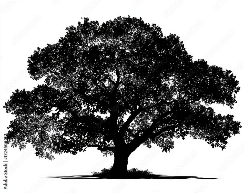 Fototapeta premium Silhouette of a large tree