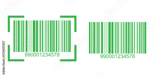 Realistic barcode icon for design. Barcode icon. Vector illustration. Collection of barcode icon for product identification.