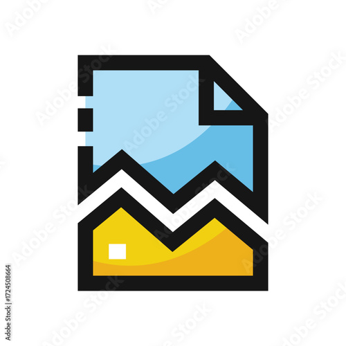 Icon of a broken document with a landscape