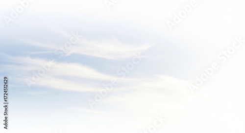 柔らかな光漂う空 繊細な雲模様 優しい青白 (Yawarakana hikari tadayou sora sensai na kumo moyoo yasashii aojiro) Translation: Gentle light floating sky, delicate cloud pattern, soft blue-white.. AI Generated