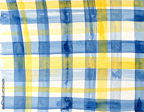 Watercolor plaid pattern