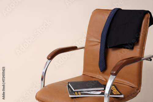 Armchair with tie, pants an...