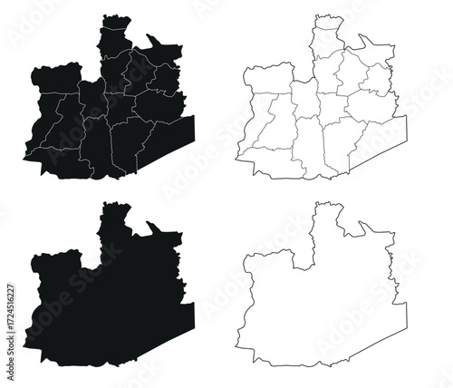 Ayutthaya map is a province of Thailand, Graphic vector