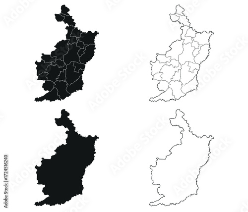 Buriram map is a province of Thailand, Graphic vector