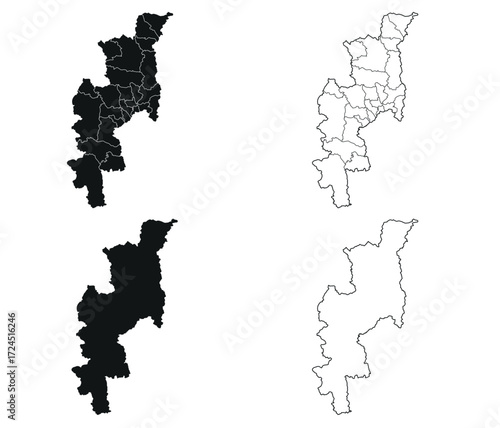 Chiang Mai map is a province of Thailand, Graphic vector