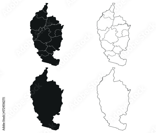 Maha Sarakham map is a province of Thailand, Graphic vector