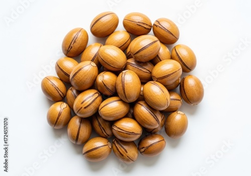 Wallpaper Mural Shea Nuts Pile, Full on White Brown, Tan, Oval Seeds with Stripe Markings Torontodigital.ca