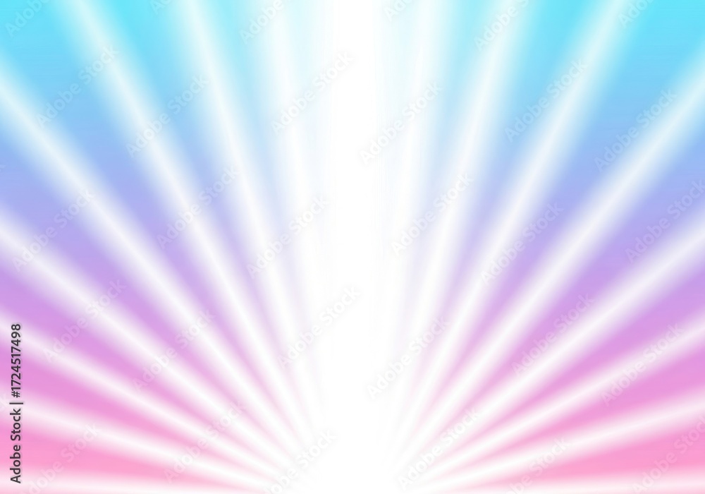 Obraz premium Soft Sunburst Rays with Pastel Gradient Background. Blue, Pink and Purple Color Overlay