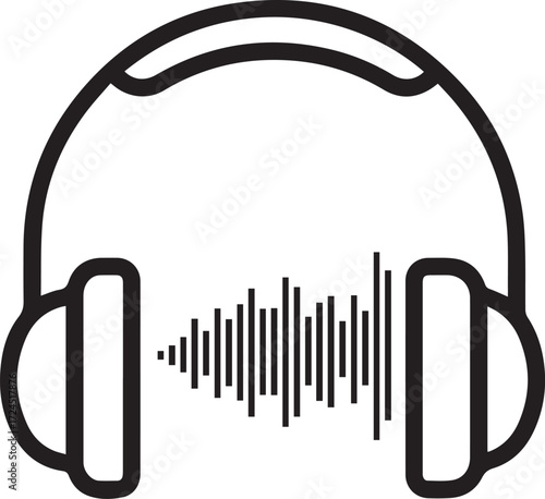 Stylish headphones with vibrant sound waves create immersive audio experience, perfect for music lovers and podcast enthusiasts, enjoy crisp, clear sound