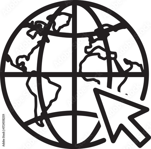 Connect to the world with a simple click! Global connection, internet access, and worldwide web connectivity. Ideal for technology and business concepts