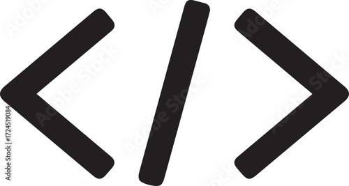 Modern programming symbol for web developers and software engineers, a sleek icon representing coding, a visual element for creative projects