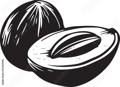 Nutmeg icon clean simple silhouette