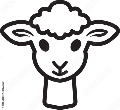 Lamb icon clean simple outline